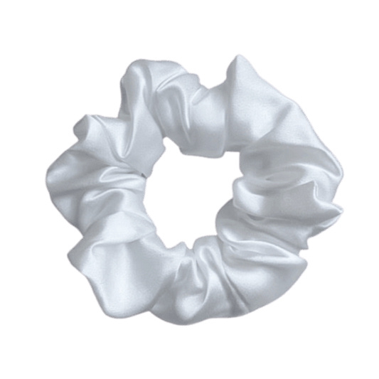 Mulberry Silk Medium Scrunchie White Pearl - Outlet Sale