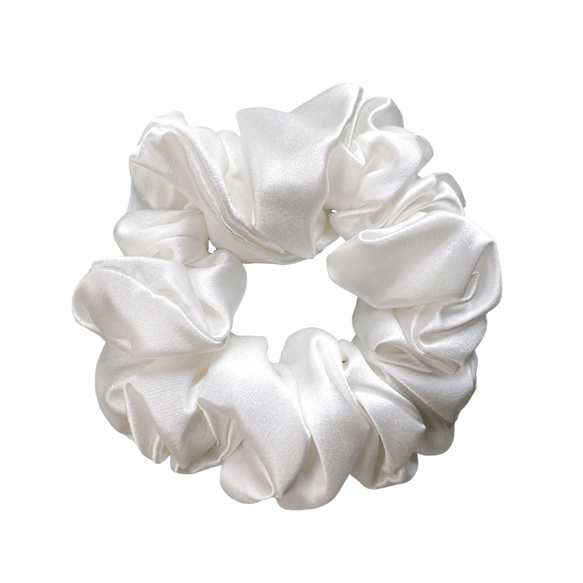 Mulberry Silk Deluxe Scrunchie White Pearl - Outlet Sale