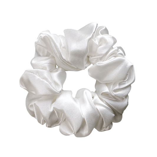 Mulberry Silk Deluxe Scrunchie White Pearl - Outlet Sale