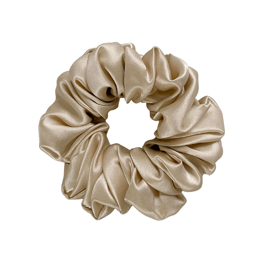 Mulberry Silk Deluxe Scrunchie Champagne - Outlet Sale