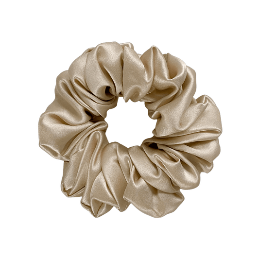 Mulberry Silk Deluxe Scrunchie Champagne - Outlet Sale