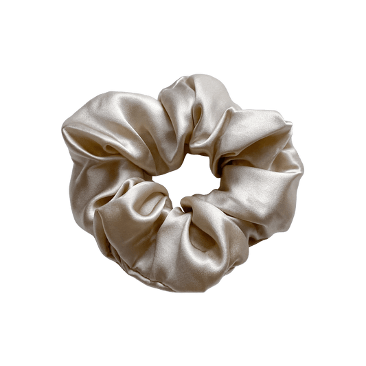 Mulberry Silk Medium Scrunchie Champagne - Outlet Sale