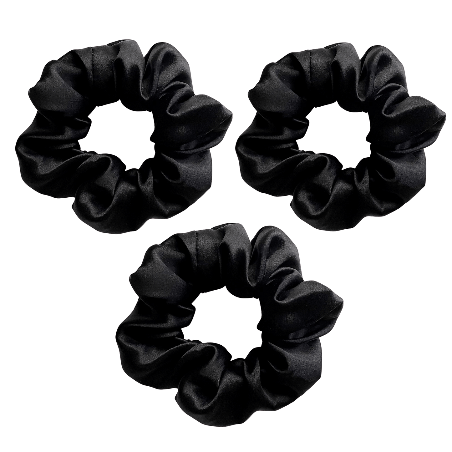 Mulberry Silk Medium Scrunchies - Midnight Black