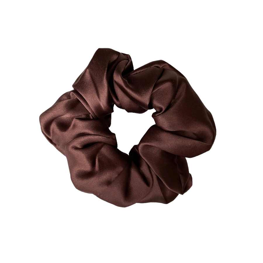 Mulberry Silk Medium Scrunchie - Chocolate