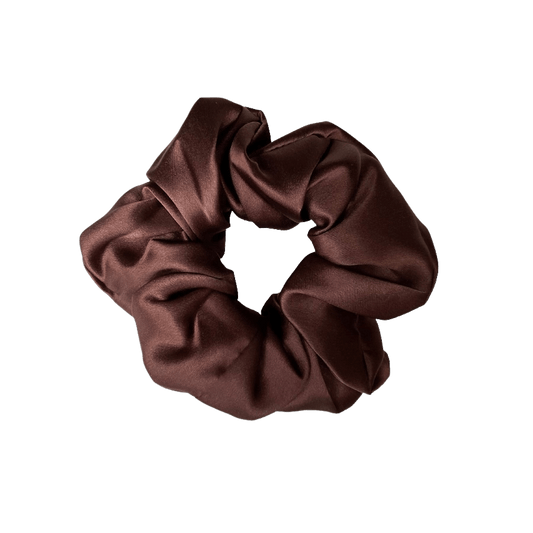 Mulberry Silk Medium Scrunchie - Chocolate