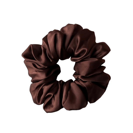 Mulberry Silk Deluxe Scrunchie - Chocolate