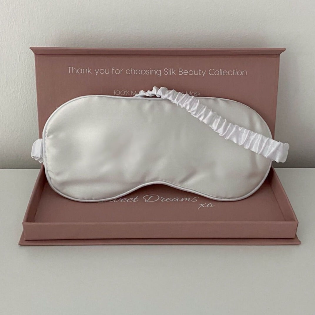 Mulberry Silk Sleep Mask - White Pearl