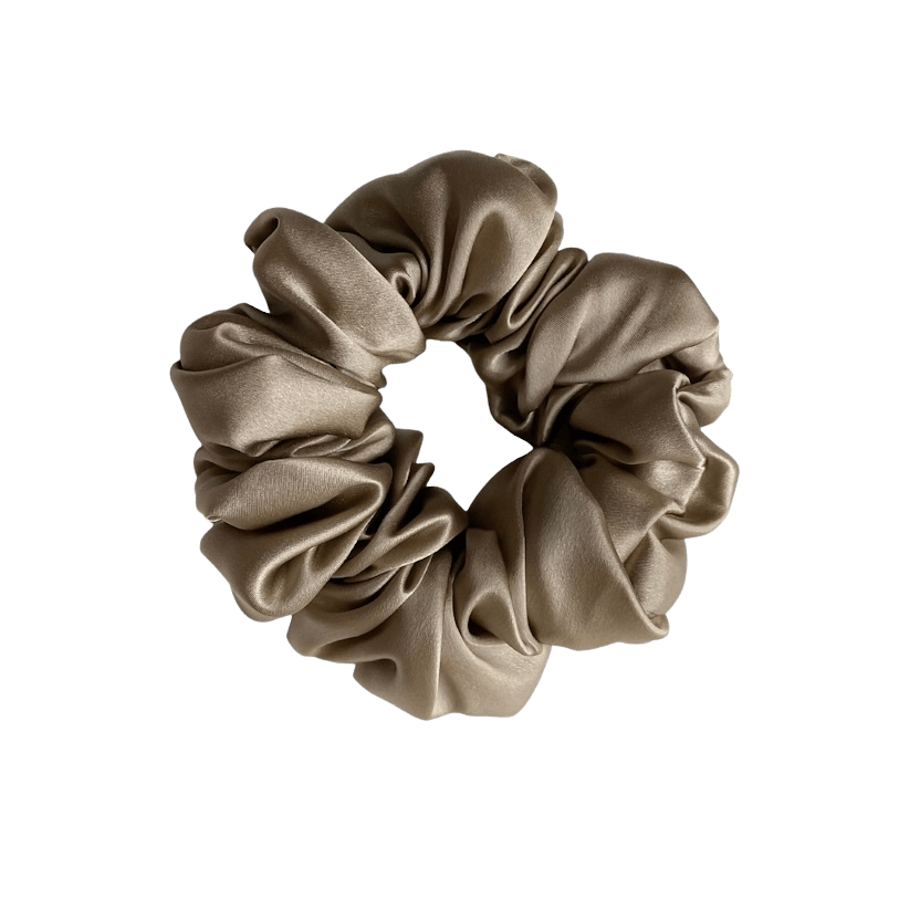 Mulberry Silk Deluxe Scrunchie - Khaki