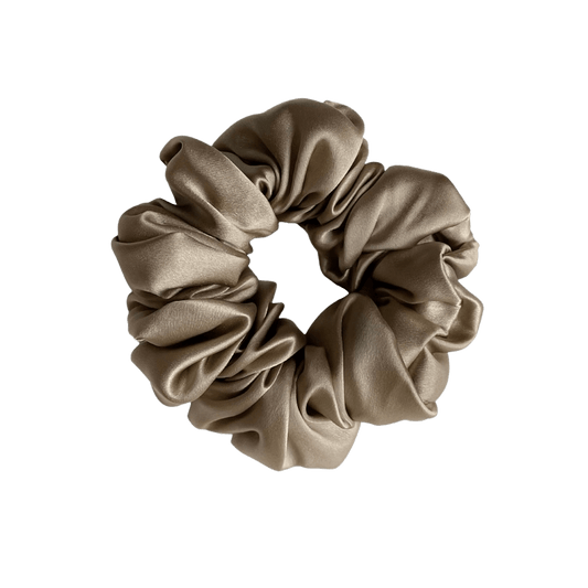 Mulberry Silk Deluxe Scrunchie - Khaki