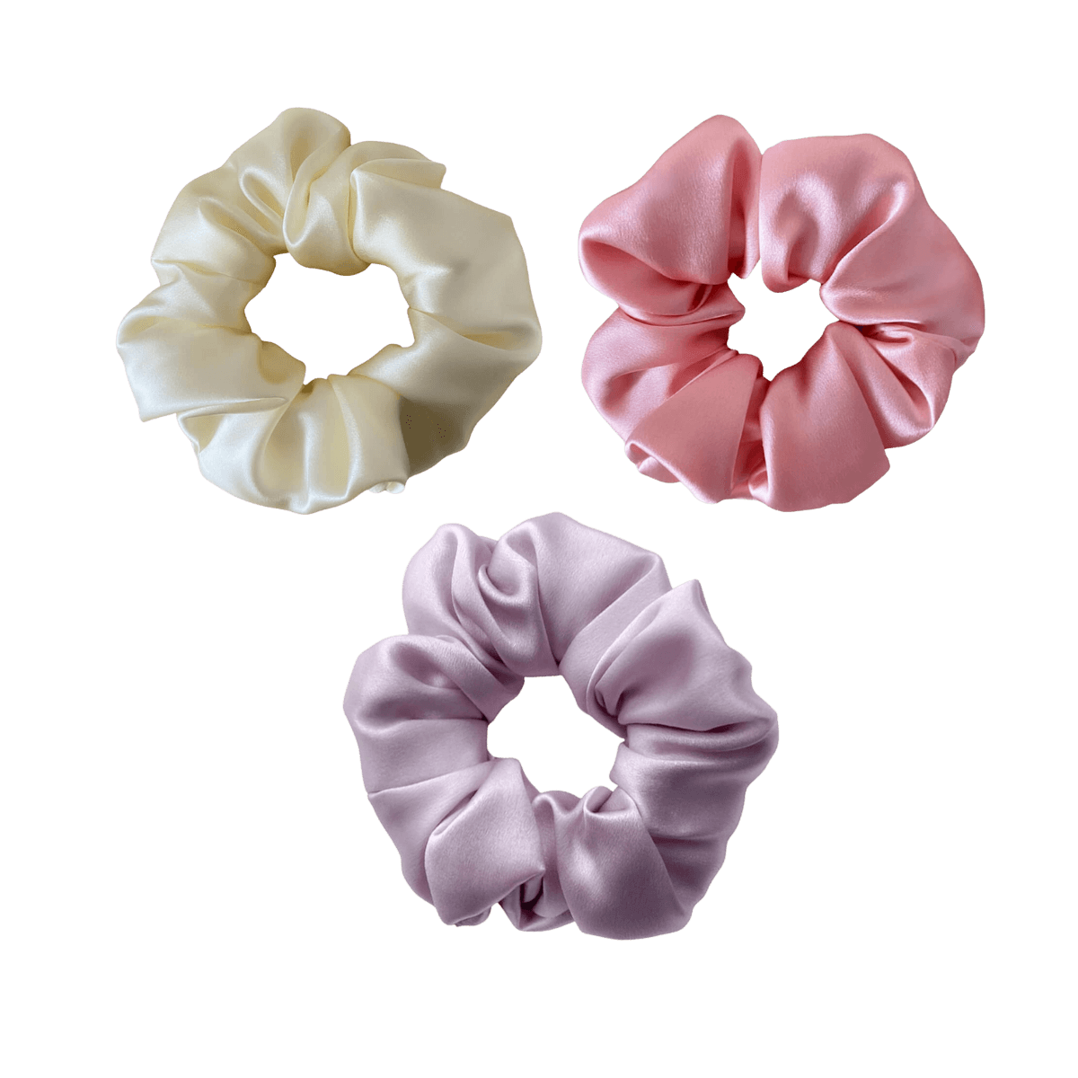 Mulberry Silk Medium Scrunchies - Buttercup, Rose, Lavender