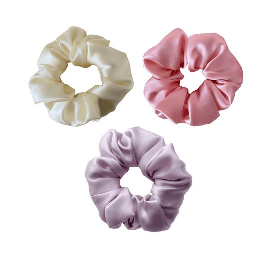 Mulberry Silk Medium Scrunchies - Buttercup, Rose, Lavender