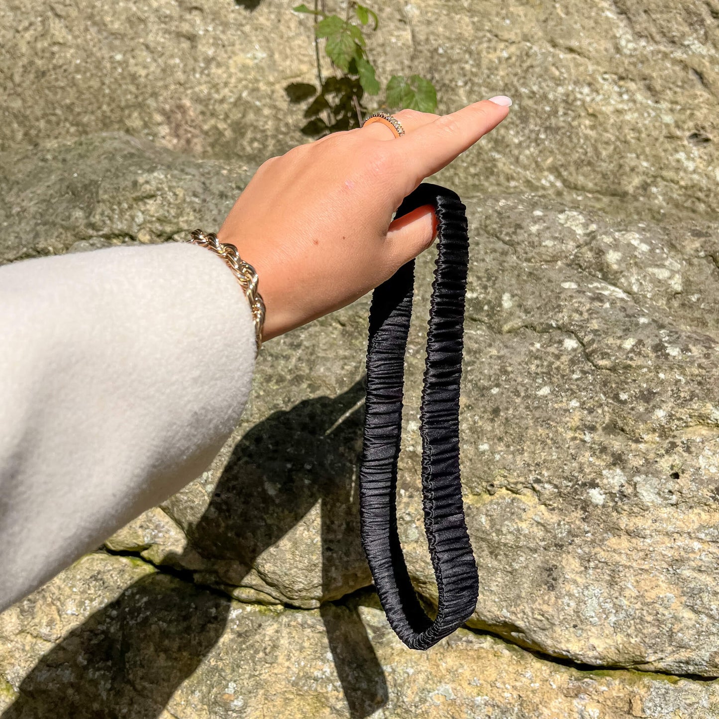 Mini Mulberry Silk Headband - Black