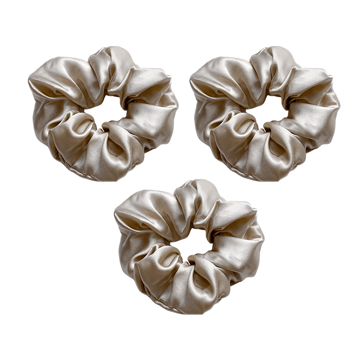 Mulberry Silk Medium Scrunchies - Champagne