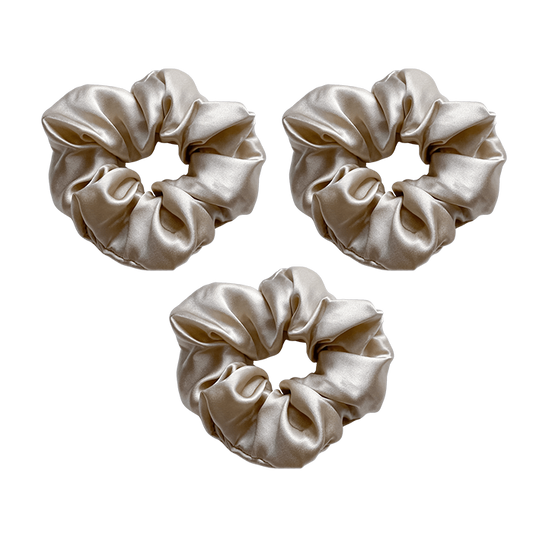 Mulberry Silk Medium Scrunchies - Champagne