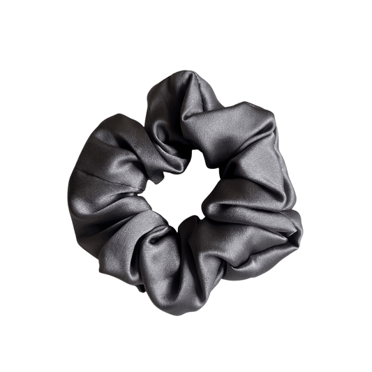 Mulberry Silk Medium Scrunchie - Charcoal