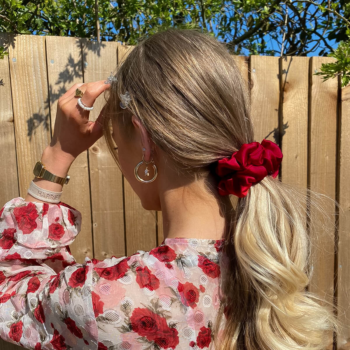 Mulberry Silk Deluxe Scrunchie - Wine